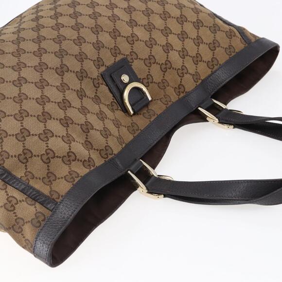 GUCCI GG Canvas Abbey Tote Bag Beige Gold - Picture 6 of 13